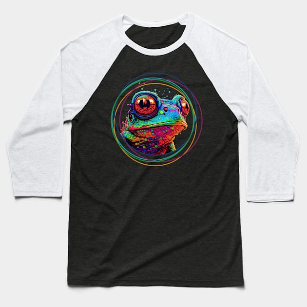 color frog Baseball T-Shirt by retrocolorz